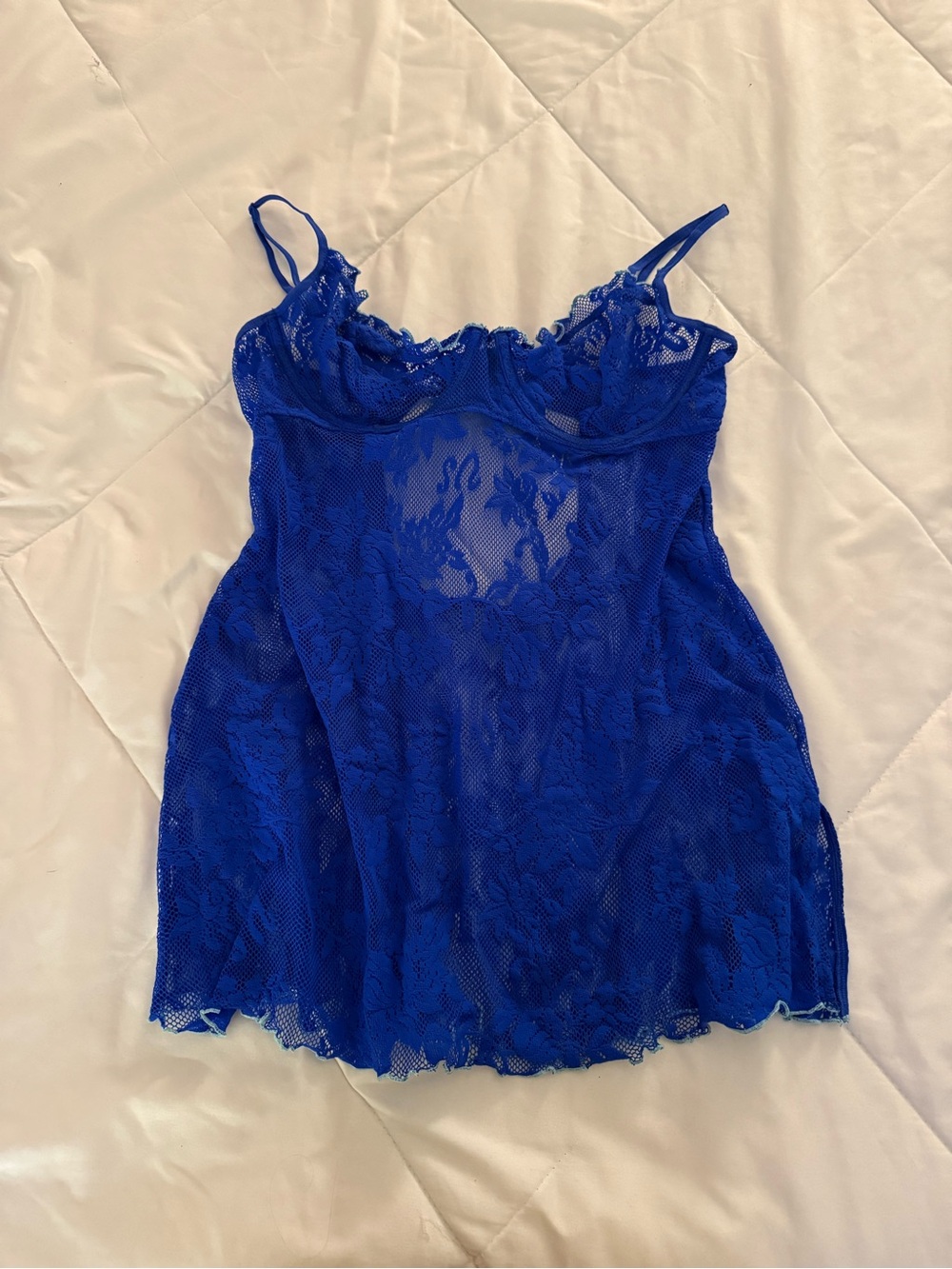 Vintage Victoria Secret Sheer Lace Babydoll Mini Slip